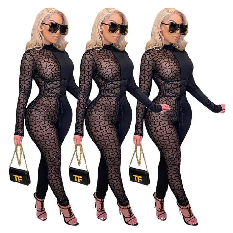 High Quality Womens Mesh Patchwork Rompers Long Sleeve Jumpsuit Women 2021 Bodycon Women One Piece Jumpsuits
High Quality Womens Mesh Patchwork Rompers Long Sleeve Jumpsuit Women 2021 Bodycon Women One Piece Jumpsuits