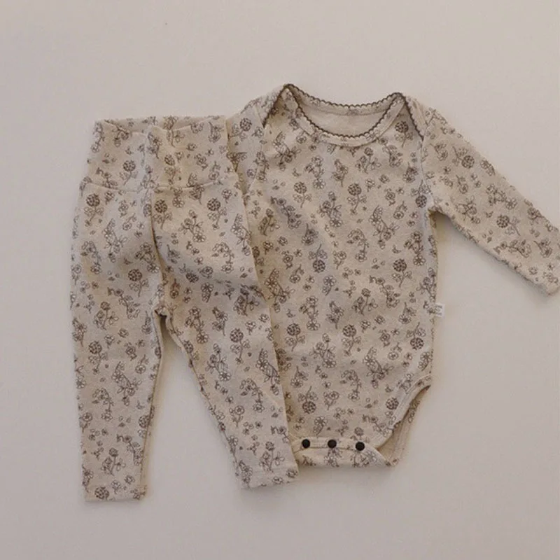 Autumn 2Pcs Infant Baby Girls Long-sleeved Rompers Trousers Clothing Sets Nerwborns Flower Pattern Elastic Waist Drawstring
Autumn 2Pcs Infant Baby Girls Long-sleeved Rompers Trousers Clothing Sets Nerwborns Flower Pattern Elastic Waist Drawstring