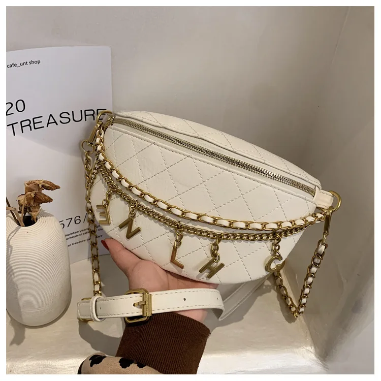 2021 New arrivals designer luxury fanny pack waist bag waterproof waterproof Bling chain waist bags for women, 4 colors
2021 New arrivals designer luxury fanny pack waist bag waterproof waterproof Bling chain waist bags for women, 4 colors