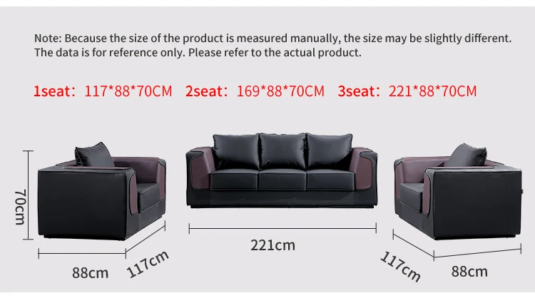 Pengpai Contemporary Furnitures 3 Piece Sofa Set Office Modern Hotel