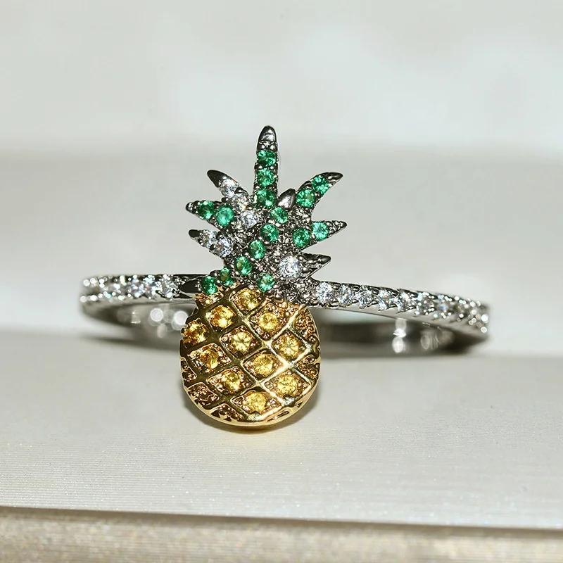 fashion Cute Fruit Pineapple Ring Yellow/white Gold Color 5A Cubic Zirconia Women Fashion Party Jewelry, Picture
fashion Cute Fruit Pineapple Ring Yellow/white Gold Color 5A Cubic Zirconia Women Fashion Party Jewelry, Picture