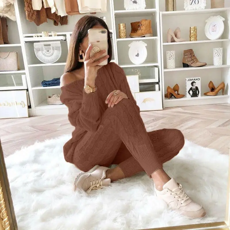 Autumn New Cotton Tracksuit Women 2 Piece Set Sweater Top+Pants Knitted Suit O-Neck Knit Set Women Outwear 2 Piece Set
Autumn New Cotton Tracksuit Women 2 Piece Set Sweater Top+Pants Knitted Suit O-Neck Knit Set Women Outwear 2 Piece Set