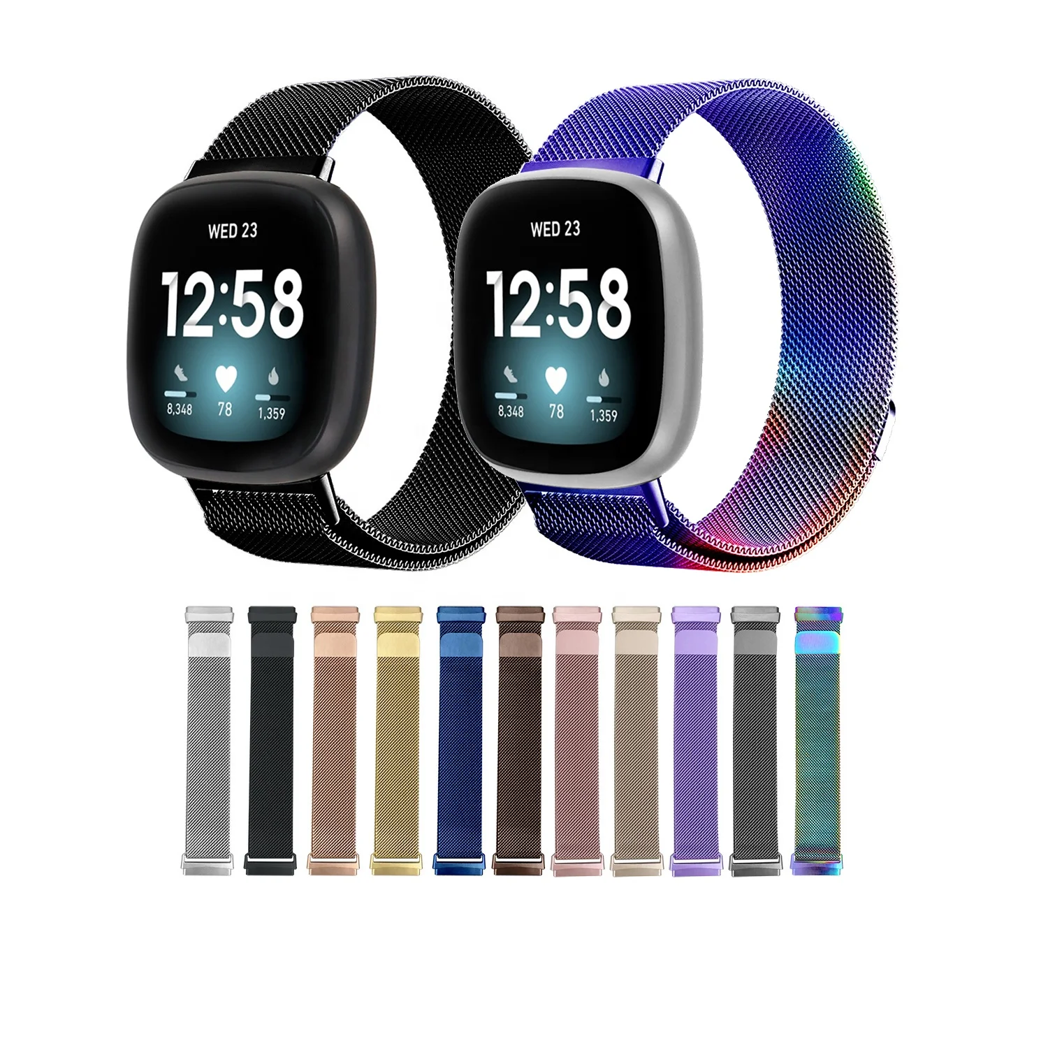 for Fitbit Versa 3 Magnetic Milanese Loop Strap Chain Wristband Metal 20mm Stainless Steel Watch Band, Silver, black, rose gold, blue, coffee, rose pink, lavender, rainbow
for Fitbit Versa 3 Magnetic Milanese Loop Strap Chain Wristband Metal 20mm Stainless Steel Watch Band, Silver, black, rose gold, blue, coffee, rose pink, lavender, rainbow