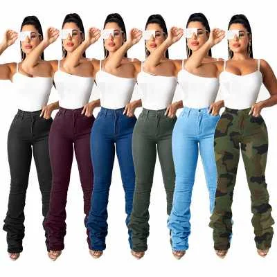 New Arrival Women Stacked Jeans Pants Ladies Bell Bottom Denim Women High Waist Ripped Flare Jeans
New Arrival Women Stacked Jeans Pants Ladies Bell Bottom Denim Women High Waist Ripped Flare Jeans