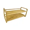 Good Quality Easy To Assemble Outdoor 2 Tier Free Standing Bamboo Standard Size Shoe Rack