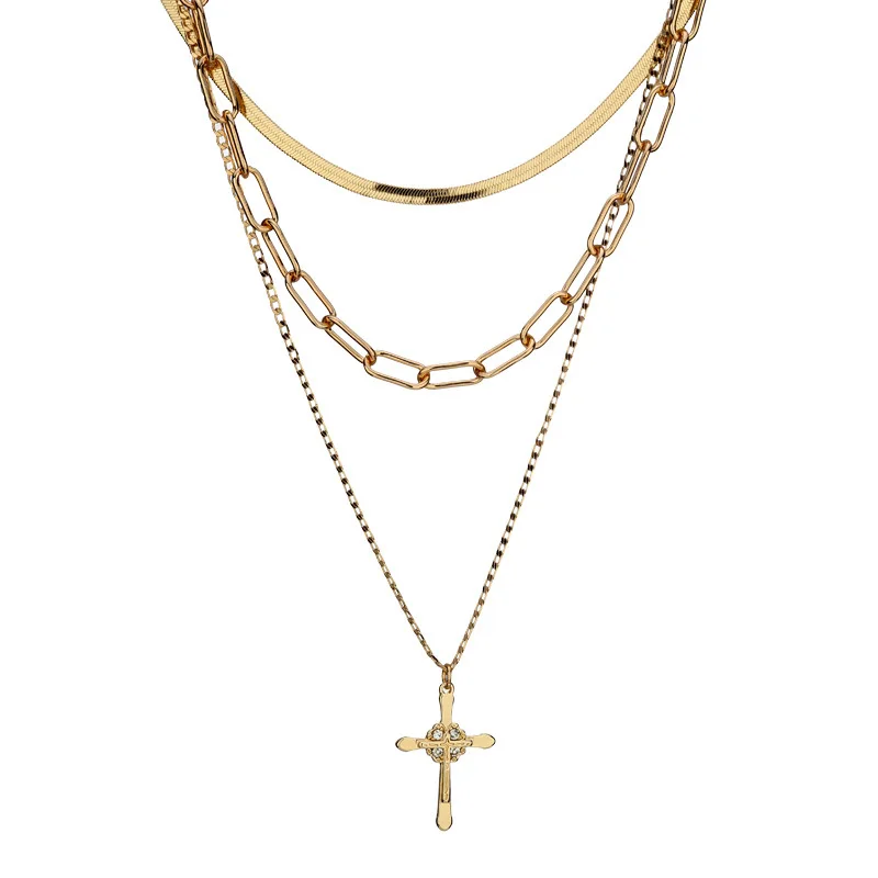 2020 New design copper jewelry chain diamond cross chain layered necklace set pendant
2020 New design copper jewelry chain diamond cross chain layered necklace set pendant