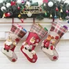 Christmas Stockings socks for home Decoration with Cute 3D Plush Santa Snowman Reindeer Christmas Day Gift Bag Classic