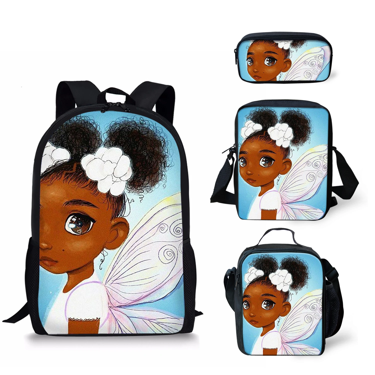 THIKIN Fashion Design African Black Girls Print On Demand Wholesale Kids School Book Bags For High School Bag Set 
THIKIN Fashion Design African Black Girls Print On Demand Wholesale Kids School Book Bags For High School Bag Set