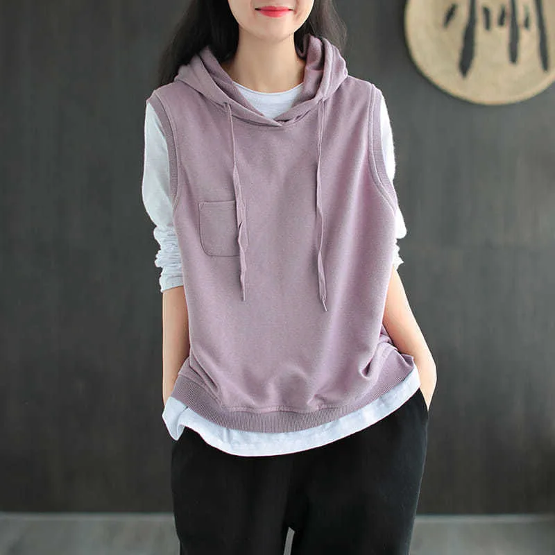 Hooded cotton vest women's spring and autumn new style loose age-reducing leisure all-match sleeveless slimming women's sweater
Hooded cotton vest women's spring and autumn new style loose age-reducing leisure all-match sleeveless slimming women's sweater