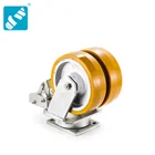 Swivel heavy duty casters dual wheel with total lock one piece