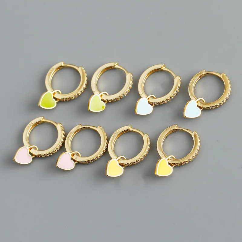 Classic 18K Real Gold Plated Drop Oil Heart Clip On Earrings Colorful S925 Sterling Silver Love Heart Drop Earrings For Women
Classic 18K Real Gold Plated Drop Oil Heart Clip On Earrings Colorful S925 Sterling Silver Love Heart Drop Earrings For Women