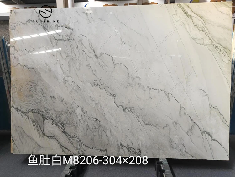 Luxury High Polished Calacatte Quartzite White Marble Slabs