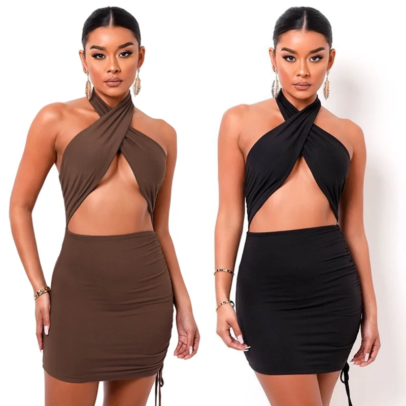 Summer New Women Clothing 2021 Off-shoulder Drawstring Halter Mini Dress Hollow Out Backless Black Sexy Casual Dresses K20D11251, As shown in the picture
Summer New Women Clothing 2021 Off-shoulder Drawstring Halter Mini Dress Hollow Out Backless Black Sexy Casual Dresses K20D11251, As shown in the picture