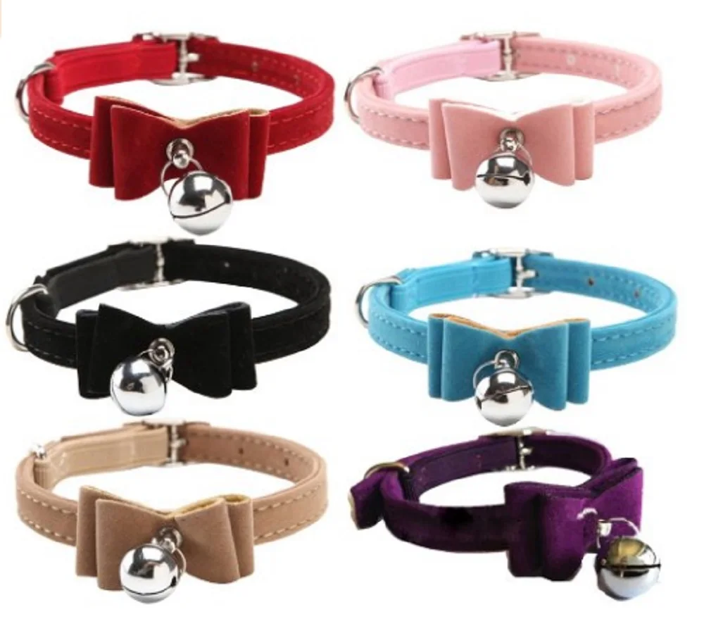 Wholesale Cute Soft Velvet Belt Dual Bow Tie with Bell Cat Collar for Cats Small Dog Pets
Wholesale Cute Soft Velvet Belt Dual Bow Tie with Bell Cat Collar for Cats Small Dog Pets