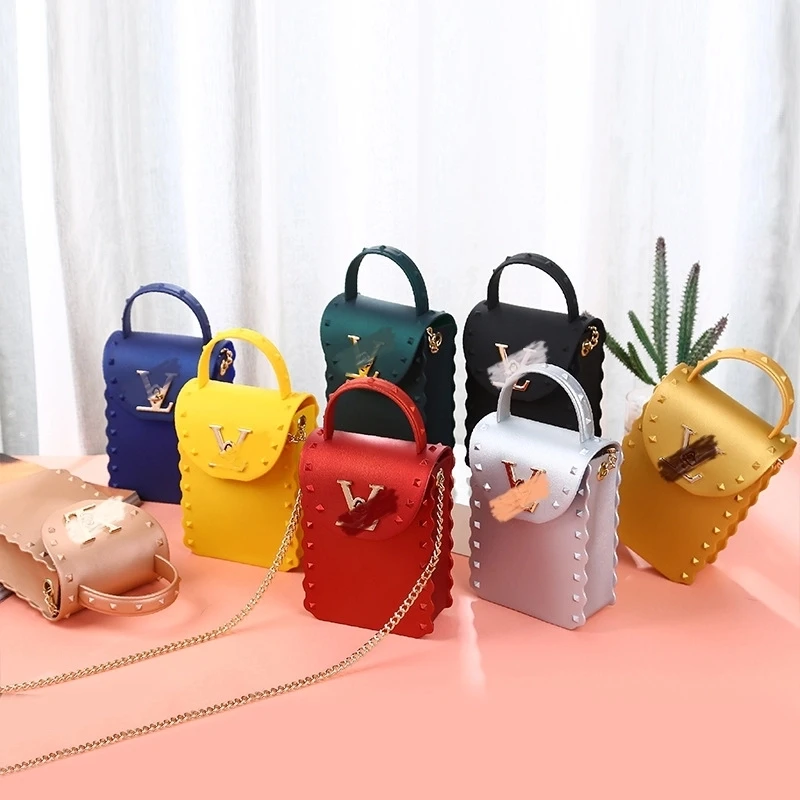 2021 Newest Mini Square Phone Purse Shoulder Crossbody Rivet PVC Jelly Small Handbag Rivet Handbags
2021 Newest Mini Square Phone Purse Shoulder Crossbody Rivet PVC Jelly Small Handbag Rivet Handbags