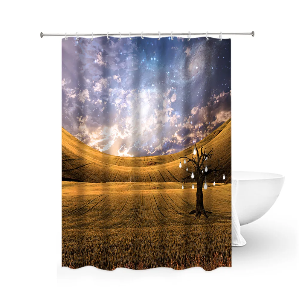 Customizable digital printing waterproof fantasy printing bath curtain, Picture
Customizable digital printing waterproof fantasy printing bath curtain, Picture