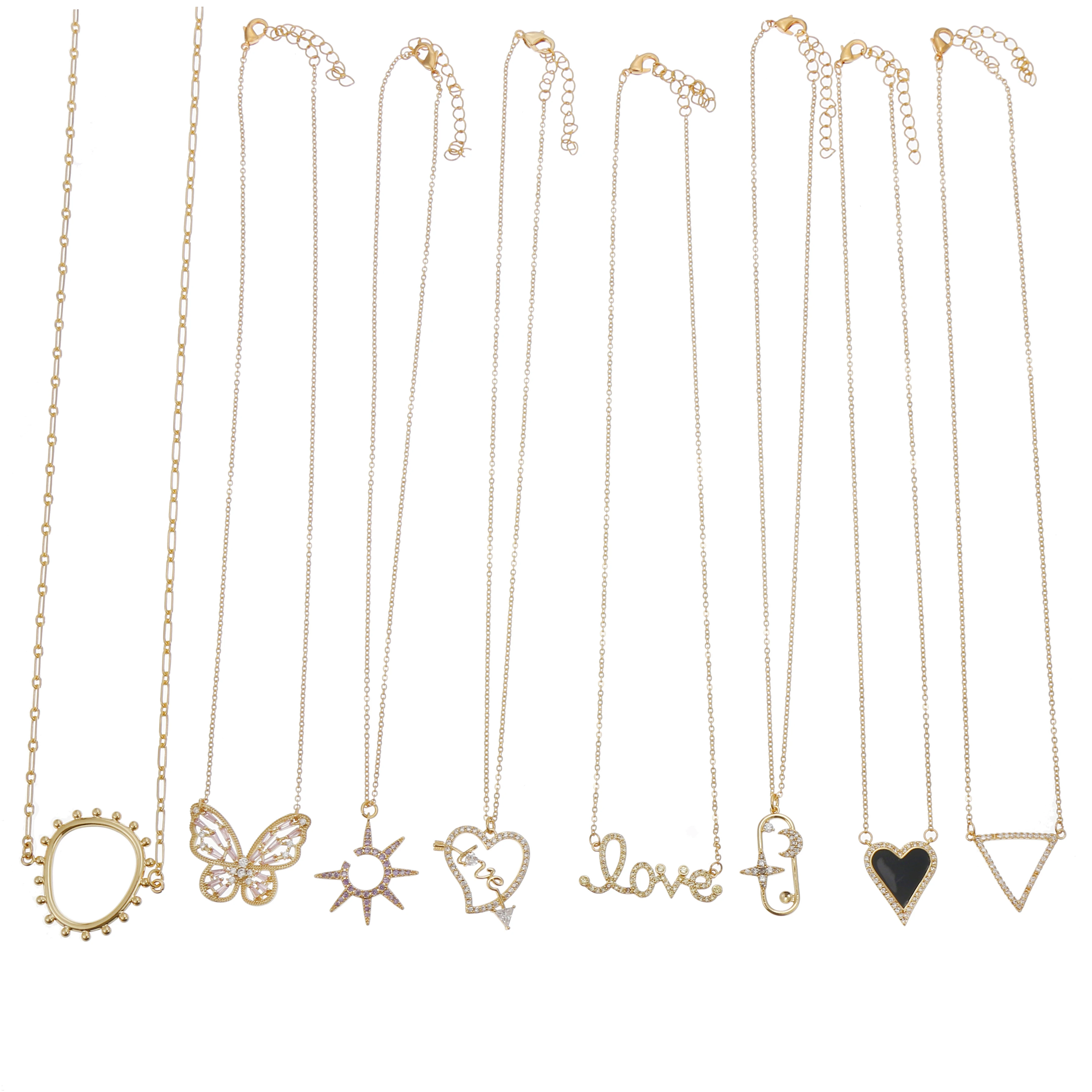 Luxury Trendy Exquisite Tiny Gold Long Chain Zircon Triangle Love Heart Butterfly Pendant Necklace For Women Kolye
Luxury Trendy Exquisite Tiny Gold Long Chain Zircon Triangle Love Heart Butterfly Pendant Necklace For Women Kolye