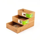 Mesh Desk Makeup Drawer And Storage Box Organiser Desktop Bamboo Organizer