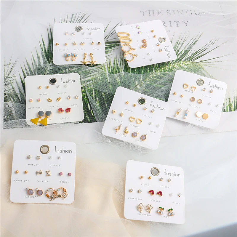 New Arrival 7 Pairs Of New Small Stud Earring needle steel needle Earrings Fashion Flower Stud Earring Set, Colorful
New Arrival 7 Pairs Of New Small Stud Earring needle steel needle Earrings Fashion Flower Stud Earring Set, Colorful