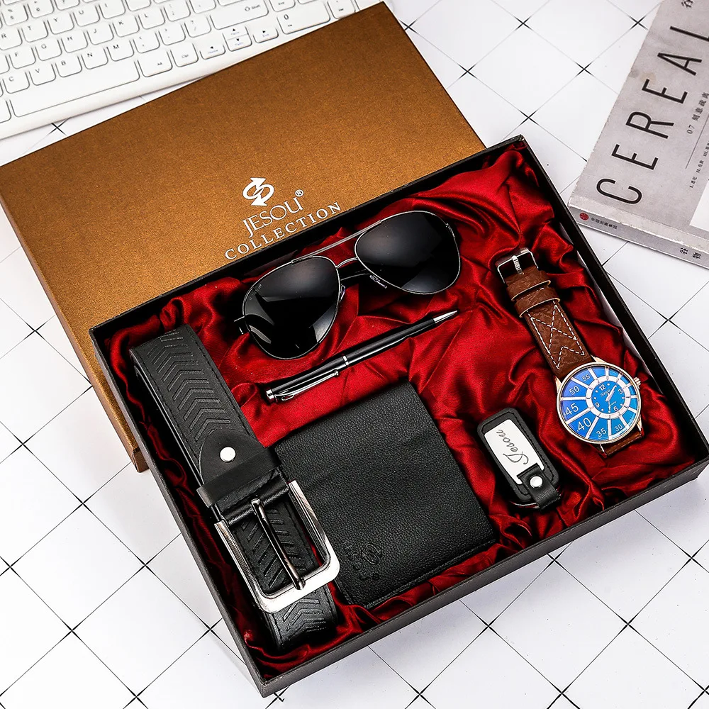 6pcs/set watch gift box set custom logo luxury with Glasses belt purse key ring quartz watch pen
6pcs/set watch gift box set custom logo luxury with Glasses belt purse key ring quartz watch pen
