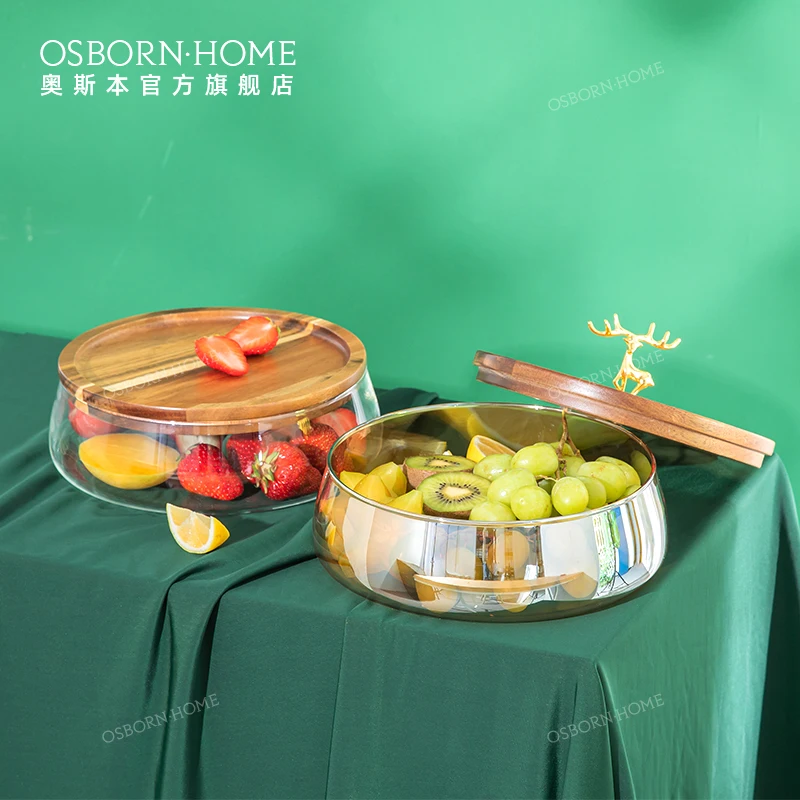 OSBORN Light luxury amber fruit basket glass bowl Snack tray with golden Deer for dinner or hotel, Picture
OSBORN Light luxury amber fruit basket glass bowl Snack tray with golden Deer for dinner or hotel, Picture