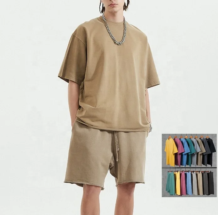 2021 Plain wholesale t shirts short set sweat 2 piece set mens t shirt and shorts sets washed oversize 100% cotton men tshirt
2021 Plain wholesale t shirts short set sweat 2 piece set mens t shirt and shorts sets washed oversize 100% cotton men tshirt