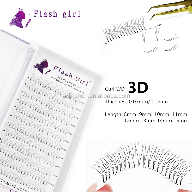 Flash girl 3D 0.07mm D eyelash extension wholesale premade volume lash extension fans customize lash extension fans, Color
Flash girl 3D 0.07mm D eyelash extension wholesale premade volume lash extension fans customize lash extension fans, Color