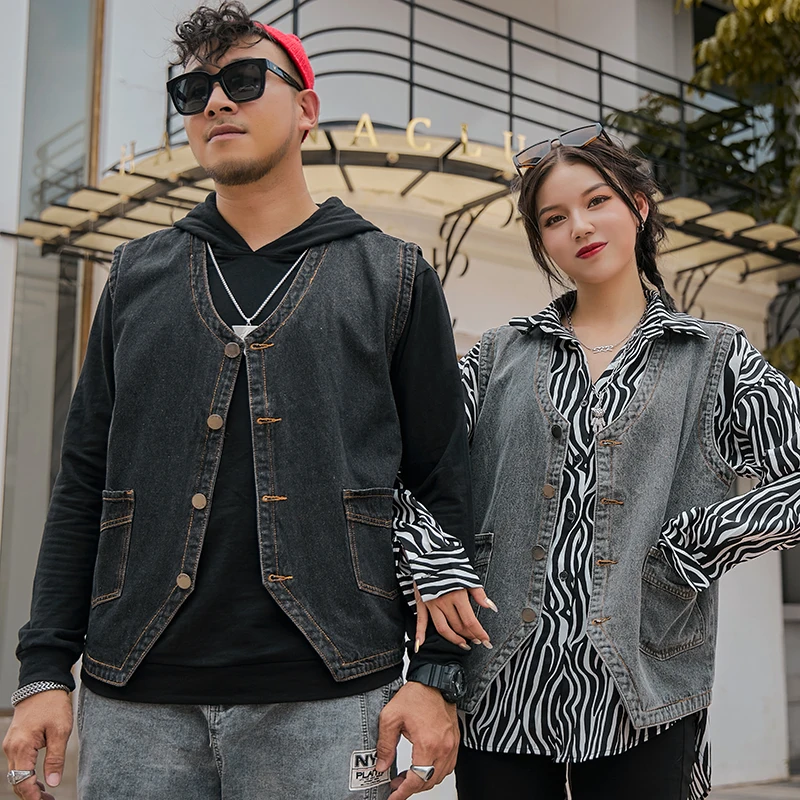 Wholesale Couple Suit Waistcoat Washed Plus Size Jackets Men Denim Jeans Sleeveless Denim Vest Women's Vests
Wholesale Couple Suit Waistcoat Washed Plus Size Jackets Men Denim Jeans Sleeveless Denim Vest Women's Vests