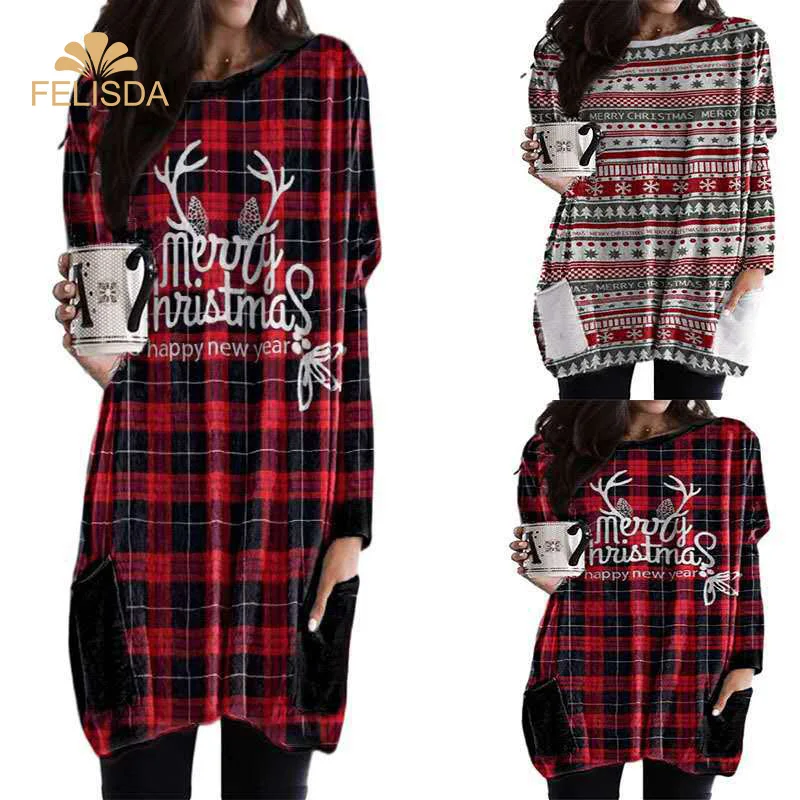 Christmas dress Women Christmas Girl Sweatshirt Tops Long Sleeve Loose Jumper Winter Autumn Pullovers Plus Size T-Shirt Dress
Christmas dress Women Christmas Girl Sweatshirt Tops Long Sleeve Loose Jumper Winter Autumn Pullovers Plus Size T-Shirt Dress
