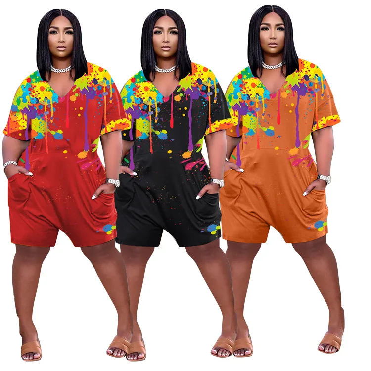 Summer new fashion casual wide body pockets splash ink positioning printing jumpsuit, 3 colors
Summer new fashion casual wide body pockets splash ink positioning printing jumpsuit, 3 colors