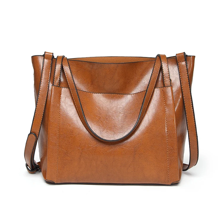 EG559 Women's simple oil wax leather portable big handbag fashion female shoulder bags customization
EG559 Women's simple oil wax leather portable big handbag fashion female shoulder bags customization