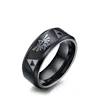 High quality classical engrave stainless steel ring cool men black Jewelry plain 316L