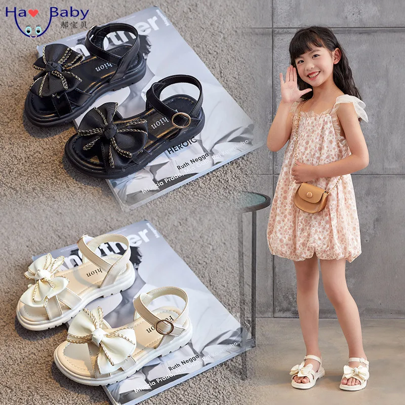 Hao Baby 2022 Korean Summer Solid Big Bow Outerwear Soft Leather Paste Type Flat Sandals For Girls, Black,white
Hao Baby 2022 Korean Summer Solid Big Bow Outerwear Soft Leather Paste Type Flat Sandals For Girls, Black,white