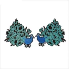 new selling simple design beautiful peacock applique embroidery patches