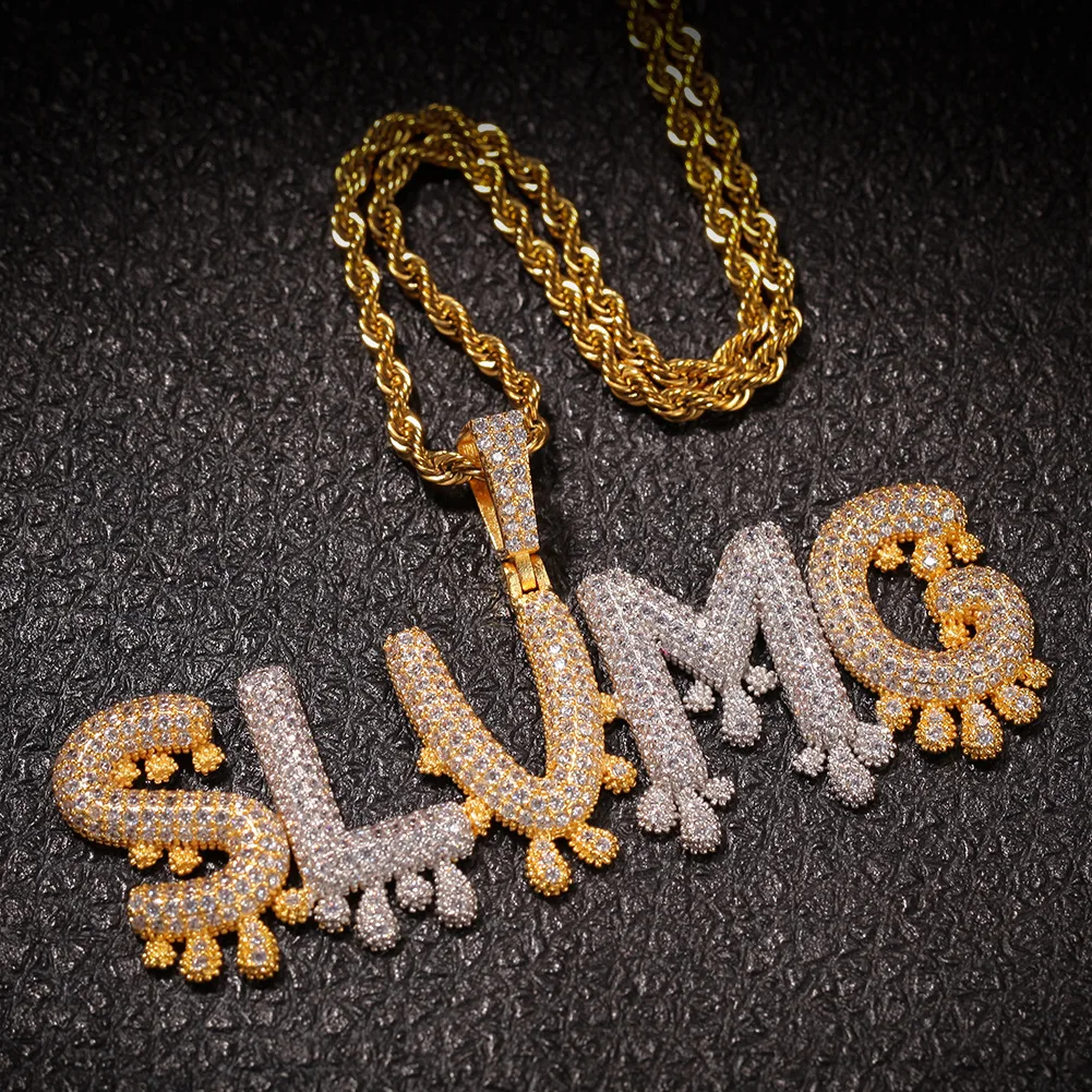 Hiphop Iced Out CZ Alphabet Letter Numbers Water Dripping Pendant Necklace Custom Name Necklace For Women Men Jewelry, As picture showed
Hiphop Iced Out CZ Alphabet Letter Numbers Water Dripping Pendant Necklace Custom Name Necklace For Women Men Jewelry, As picture showed