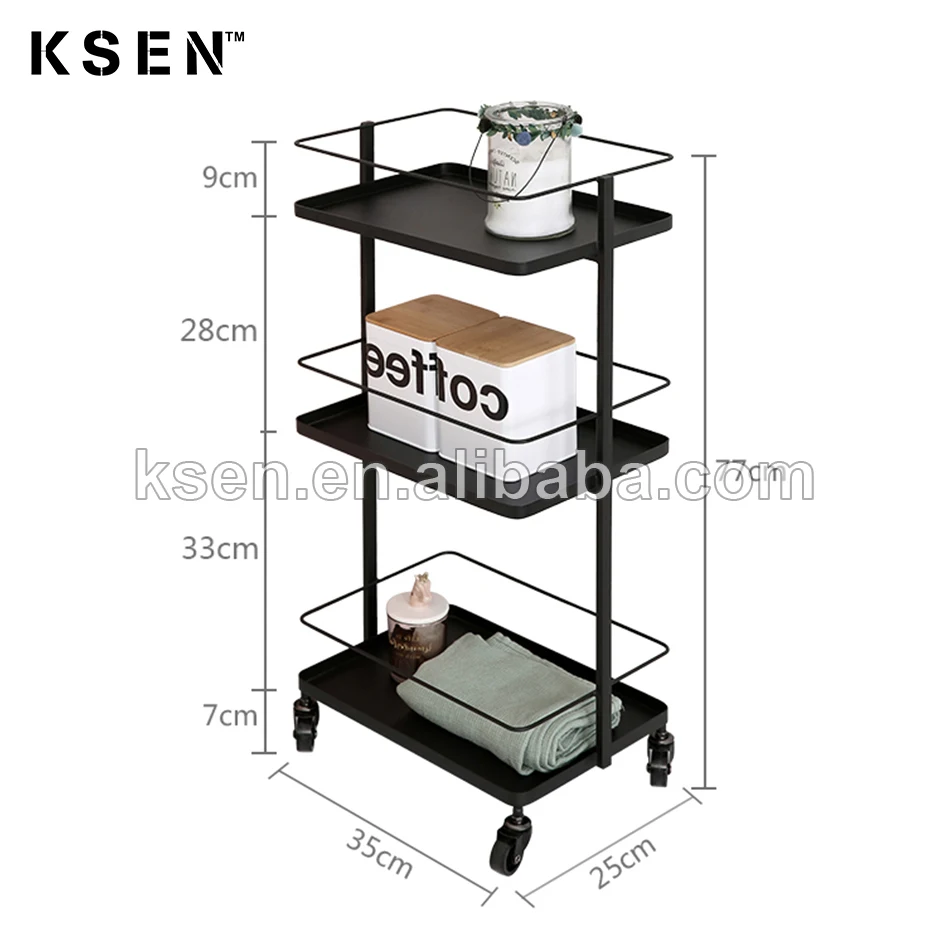 <strong>me</strong>tal kitchen trolley rack 3 tier storage with wheels kc tr0057