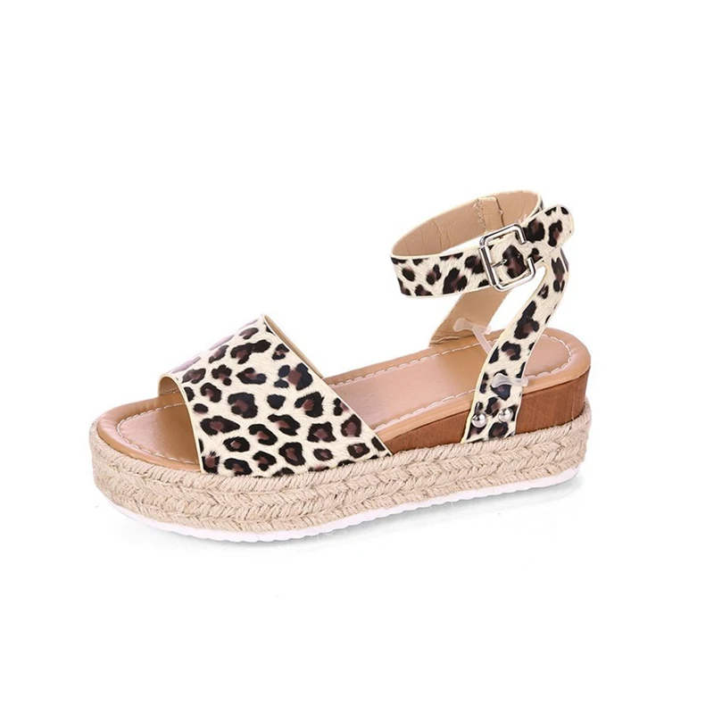 Studded Open Toe Sandals Personalized Espadrille Wedge Ankle Strap Leopard Womens Platform Sandals, As pics show
Studded Open Toe Sandals Personalized Espadrille Wedge Ankle Strap Leopard Womens Platform Sandals, As pics show
