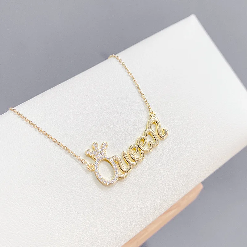New Fashion Luxury Gold Color Queen Crown Chain Necklace Zircon Crystal Necklace Women Jewelry Birthday Present Gifts
New Fashion Luxury Gold Color Queen Crown Chain Necklace Zircon Crystal Necklace Women Jewelry Birthday Present Gifts