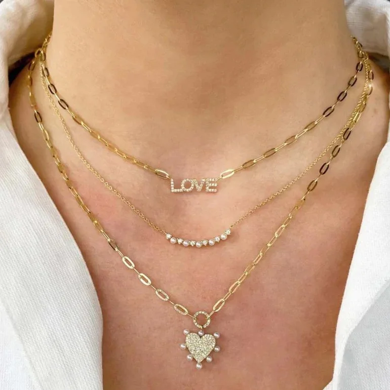 Sterling Silver 925 Fashion Jewelry Love Pendant Initial Necklace Chain Custom Name Fine 18K Gold Plated Necklace With Letter
Sterling Silver 925 Fashion Jewelry Love Pendant Initial Necklace Chain Custom Name Fine 18K Gold Plated Necklace With Letter