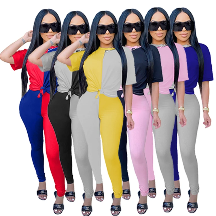 LXE Wholesale New Solid Color Patchwork Sports Suit Ladies Two piece pants set Short Sleeve Women 2 piece set clothing
LXE Wholesale New Solid Color Patchwork Sports Suit Ladies Two piece pants set Short Sleeve Women 2 piece set clothing