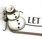 Decoration Wooden Ornament Xmas OEM Snowman Gifts Wooden Metal Xmas Ornaments Christmas Decoration