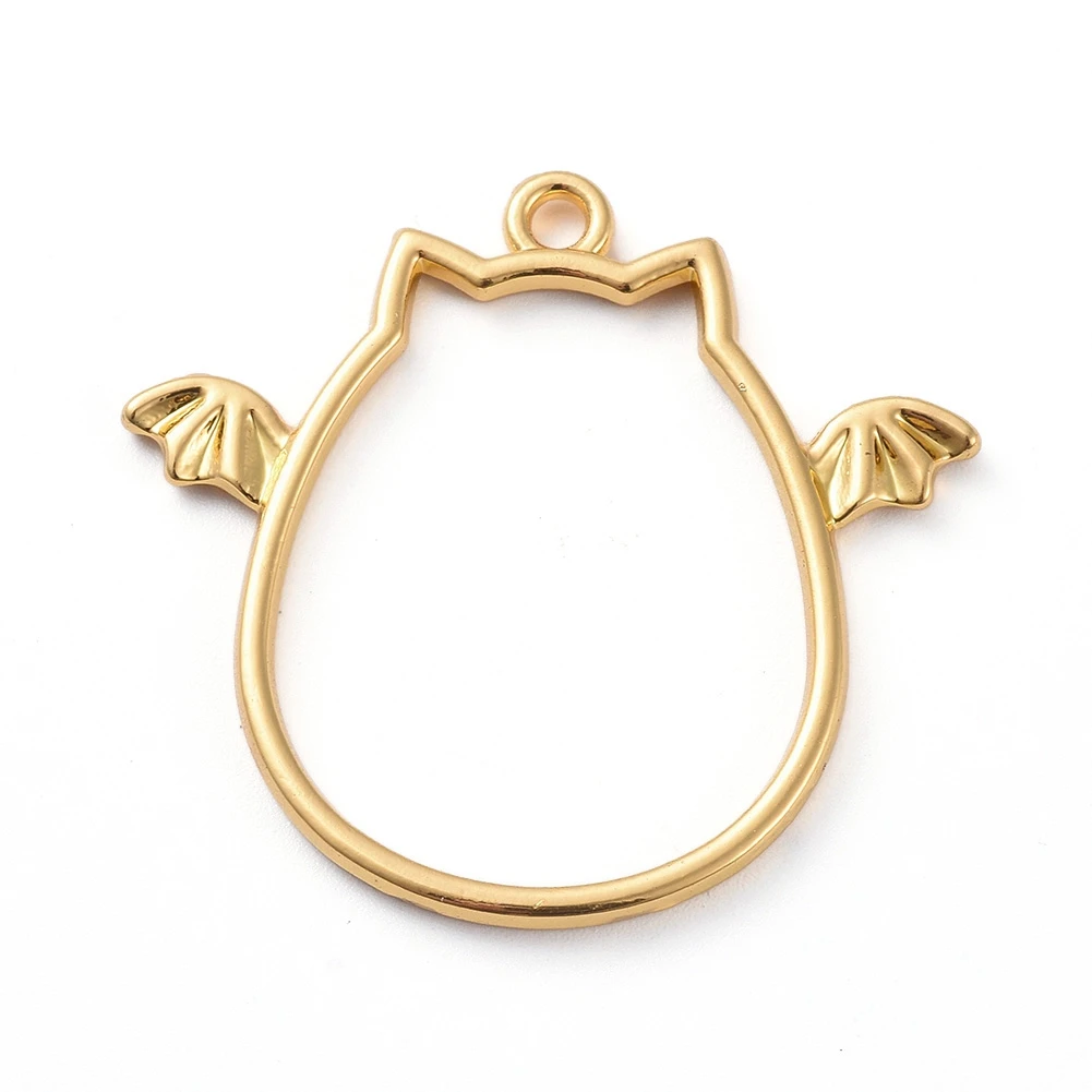 PandaHall Demon Golden Open Back Bezel Pendants
