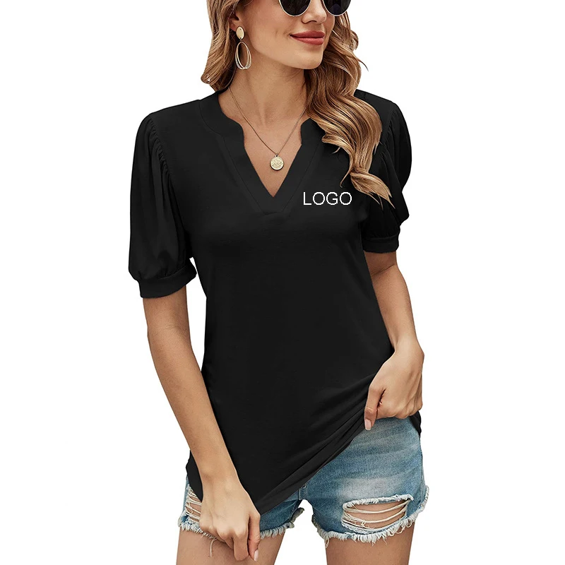 Hot selling pure color loose short sleeve women's clothing customizable logo T-shirt
Hot selling pure color loose short sleeve women's clothing customizable logo T-shirt