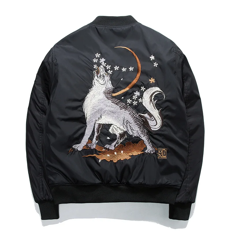 2020 Fashion Winter Cotton Lineling Bomber Jacket Autumn Wolf Embroidery Men Baseball Streetwear Jacket, Customized color
2020 Fashion Winter Cotton Lineling Bomber Jacket Autumn Wolf Embroidery Men Baseball Streetwear Jacket, Customized color