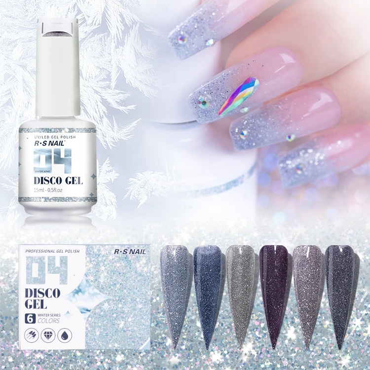 Reflective disco gel polish set 15ml Nail Art Salon 6pcs color professional nail polish gel kit
Reflective disco gel polish set 15ml Nail Art Salon 6pcs color professional nail polish gel kit