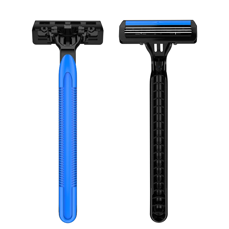 KL-R332L Triple blade razor with pivoting head high quality rubber handle disposable razor, Blue
KL-R332L Triple blade razor with pivoting head high quality rubber handle disposable razor, Blue