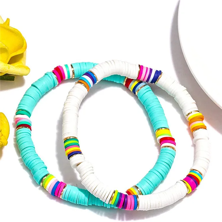 Bohemian Lightweight Elastic Stretch African Vinyl Beaded Layering Stacking Heishi Soft Clay Bracelets for Woman Girls, Colors
Bohemian Lightweight Elastic Stretch African Vinyl Beaded Layering Stacking Heishi Soft Clay Bracelets for Woman Girls, Colors