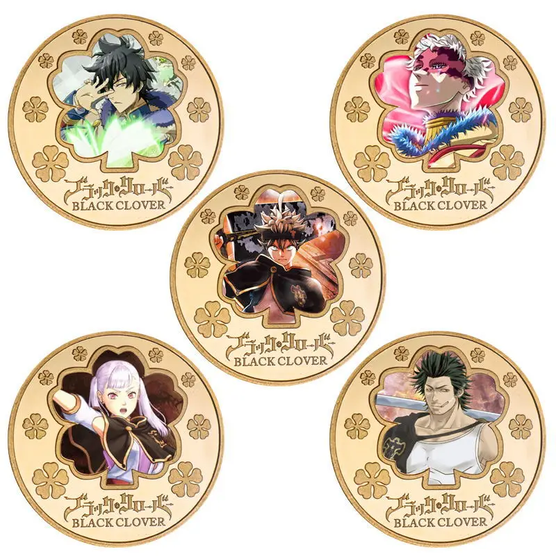 Custom designs Japanese anime Black Clover gold coin metal crafts Golden Commemorative Coin For Fans Kids Gift
Custom designs Japanese anime Black Clover gold coin metal crafts Golden Commemorative Coin For Fans Kids Gift