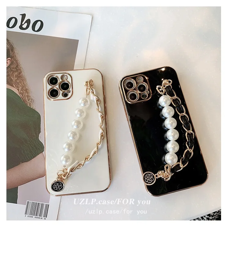Chic Pearl Wrist Strap Back Cover Case for iPhone 12 5.4 6.1 6.7, For iPhone Cases Girl Luxury, Various 
Chic Pearl Wrist Strap Back Cover Case for iPhone 12 5.4 6.1 6.7, For iPhone Cases Girl Luxury, Various