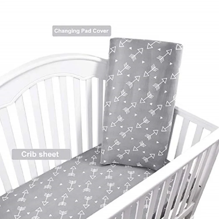 crib sheet, mini crib sheet, changing pad cover material: combed